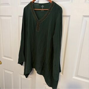 St. John's Bay Deep Green Tunic with Braided Detail 2x